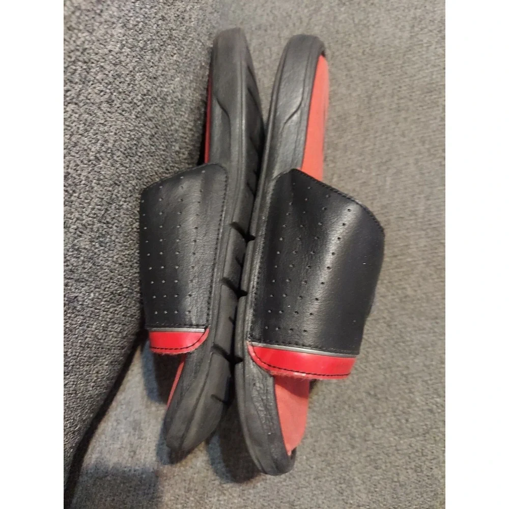 Nike Comfort Slide 2 Sandals Slippers Men's 8 Black Red  Slides Sandals Pool
